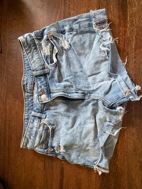 American Eagle Outfitters Light Blue Ripped Denim Cutoff Shorts